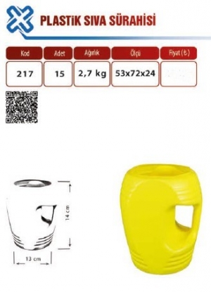 TUNA 217 PLASTİK SIVA SÜRAHİSİ 1*15